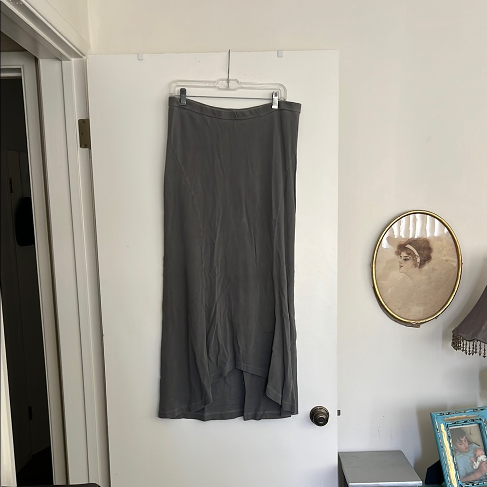 James Perse Gray Asymmetrical Maxi Skirt